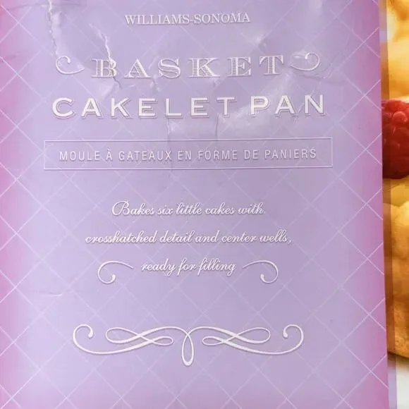 WILLIAMS-SONOMA Nordic Ware Shortcake Basket Pan Silver 3 Cup Cakelet Easter EUC - Picture 5 of 5